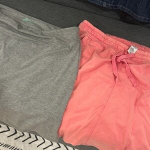 Gray and Pink Casual Shorts Set